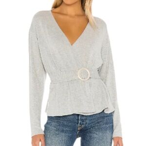 NWOT Majorelle Revolve Jaxson Wrap Sweater In Heather Gray